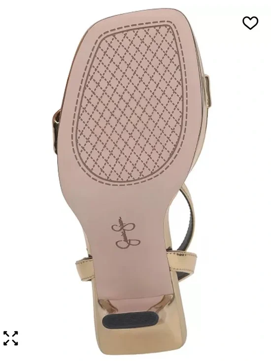 Jessica Simpson ADONIA Metallic Gold Ankle-Strap Platform Heels - Picture 6 of 10